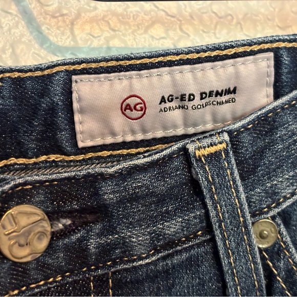 AG-ED DENIM High-Rise Slim Flare Jodi Crop Faded Blue Jeans- Women Size 29R - Picture 3 of 9